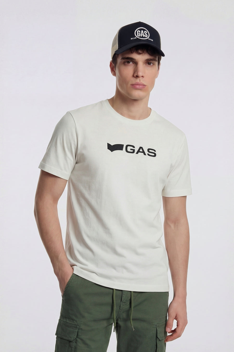 DHARIS LOGO G. 1029 - Men's regular fit white T-shirt - main image