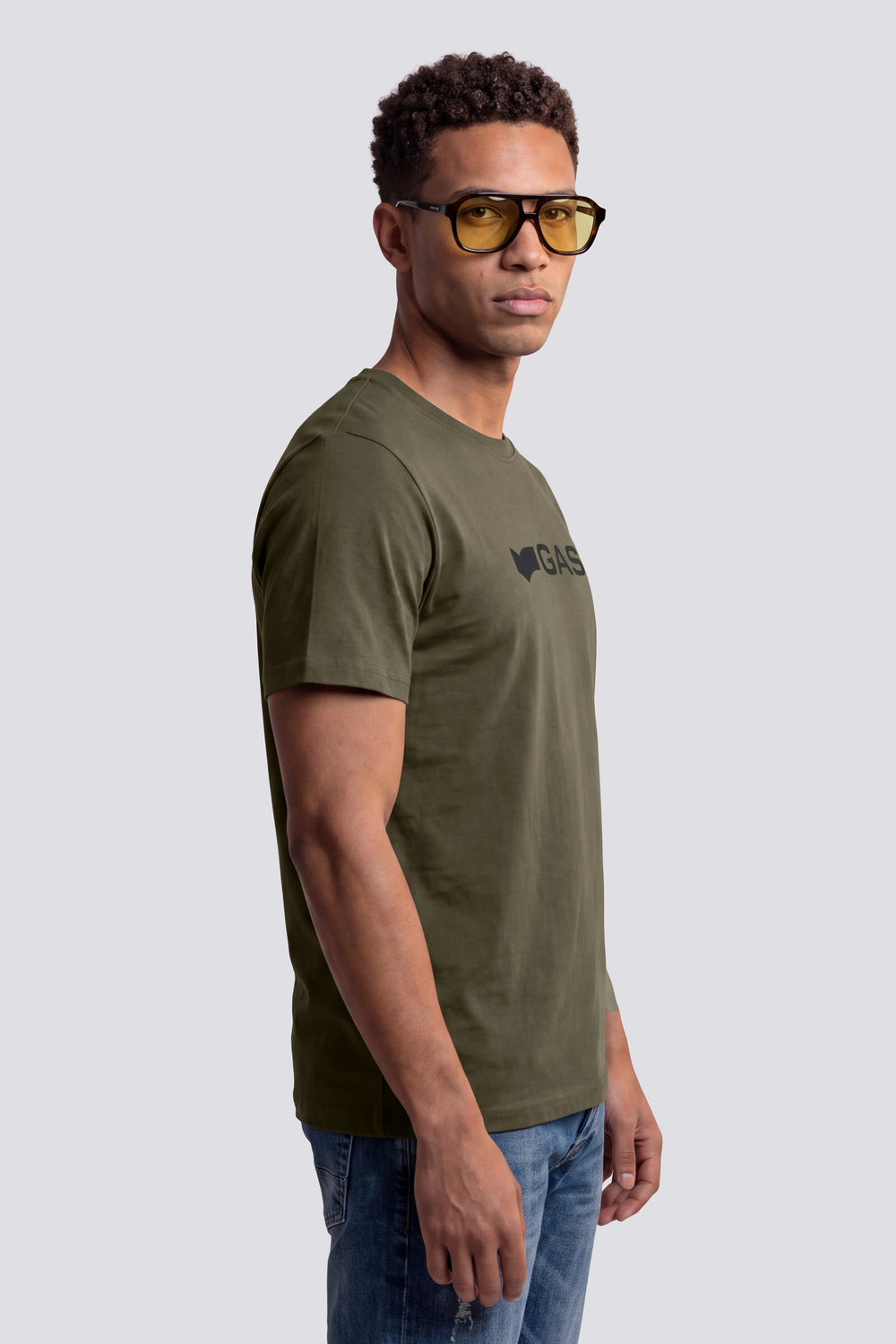 DHARIS LOGO G. 3653 - Men's green regular fit T-shirt - secondary image