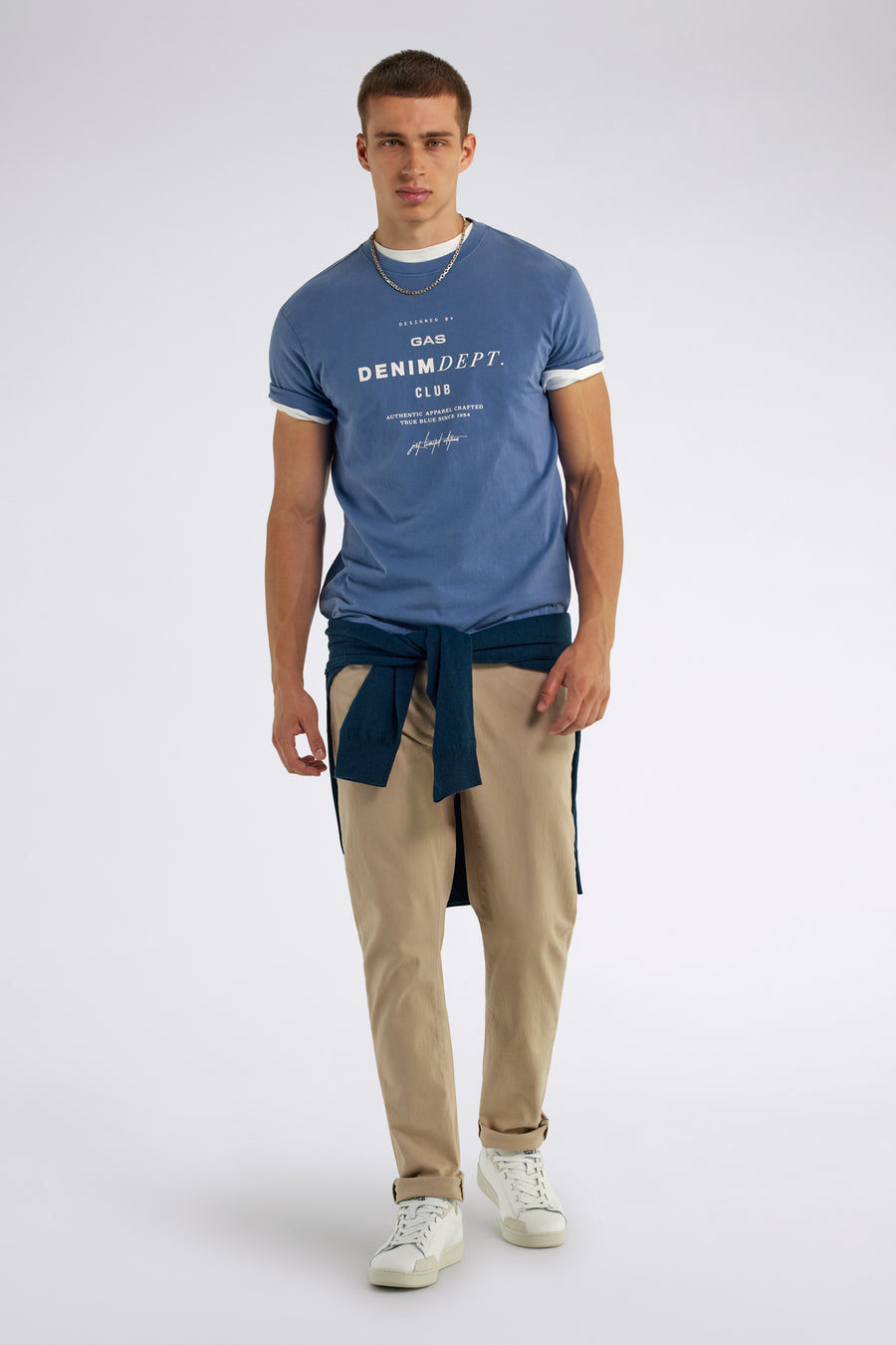 DHARIS "DENIM DEPT" 4709 - Men's light blue regular fit T-shirt - main image