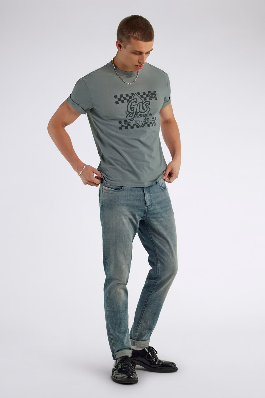 DHARIS"ITAL.STYLING" 3924 - Men's regular fit gray T-shirt - main image