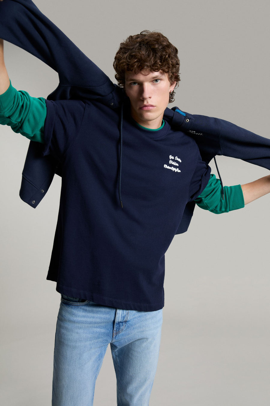 LUC"COLLEGE PRINT" 4706 - T-Shirt Uomo Comfort Fit blu - main image