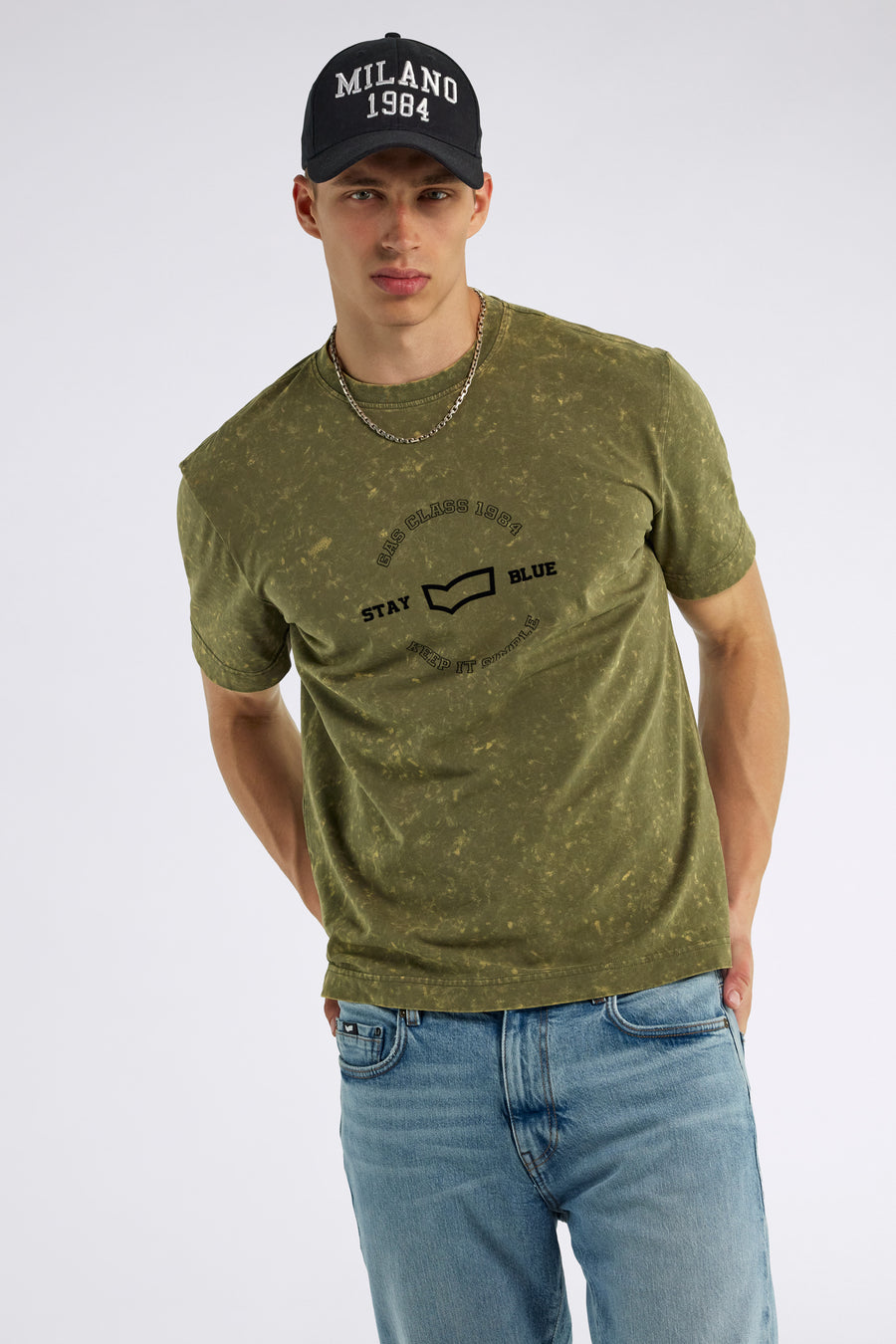 DHARIS M/C"S .BLUE" 3649 - Men's Regular Fit Green T-shirt - main image