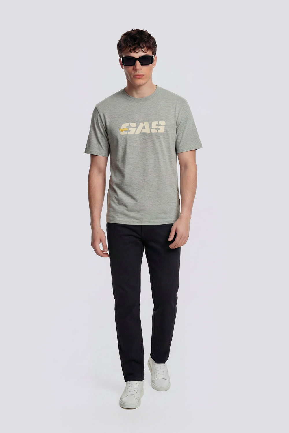DHARIS M/C HER.LOGO 2923 - Men's grey regular fit t-shirt - secondary image