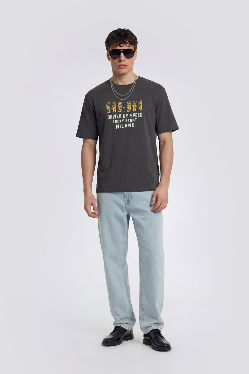 DHARIS M/C"DRIVEN" 3920 - Camiseta gris de hombre corte regular - secondary image