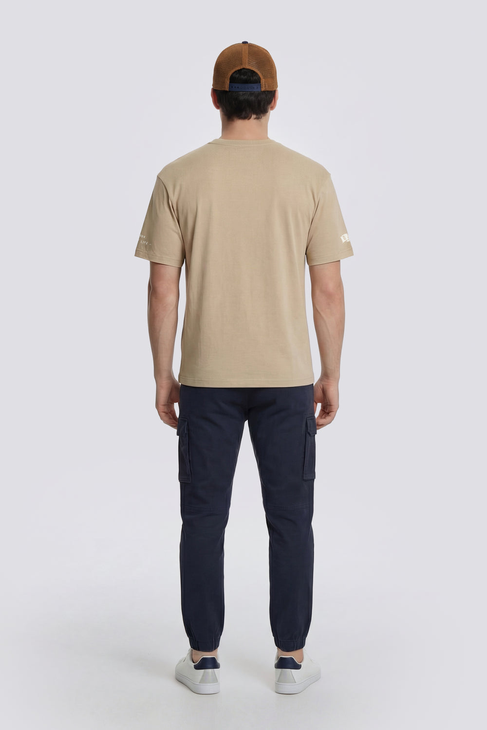 DHARIS M/C"COMPANY" 4846 - Men's regular fit beige t-shirt - secondary image