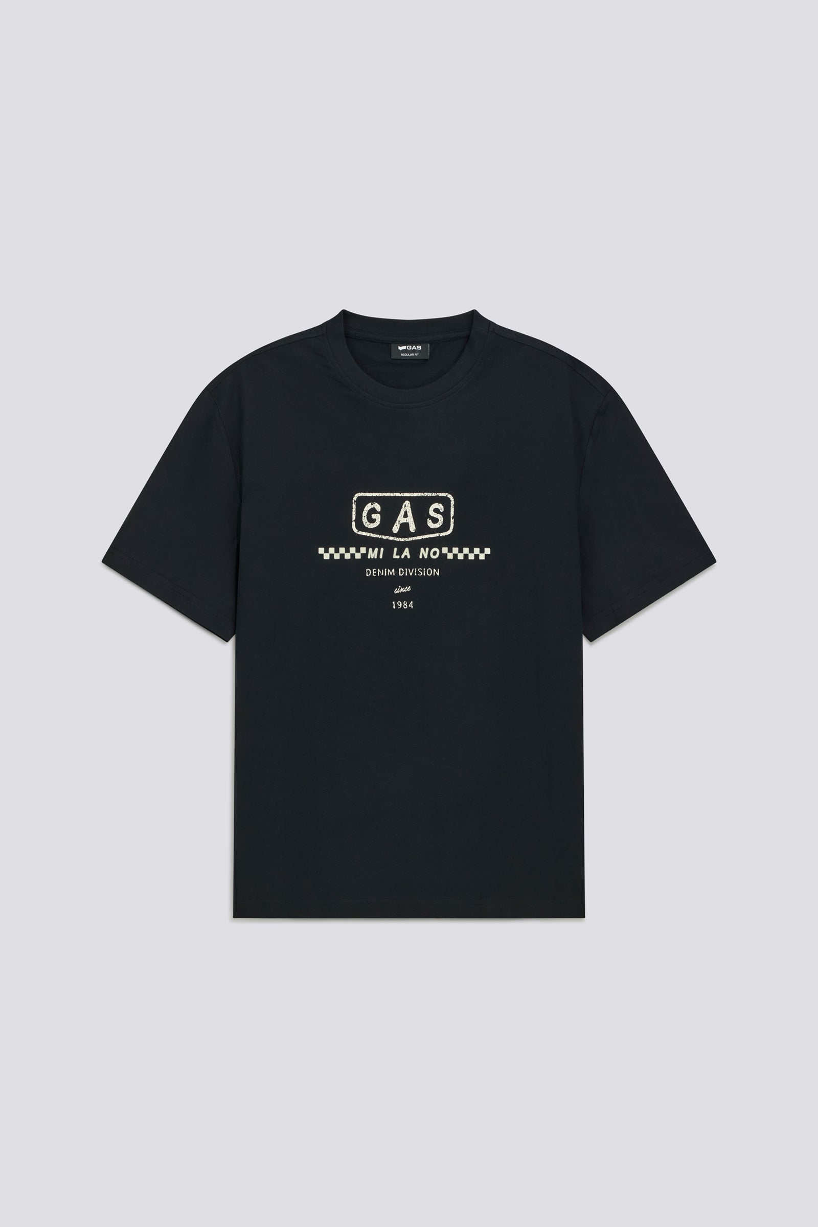トップス gasdgtvm ブラック メンズ レギュラー フィット Tシャツ DHARIS M/C