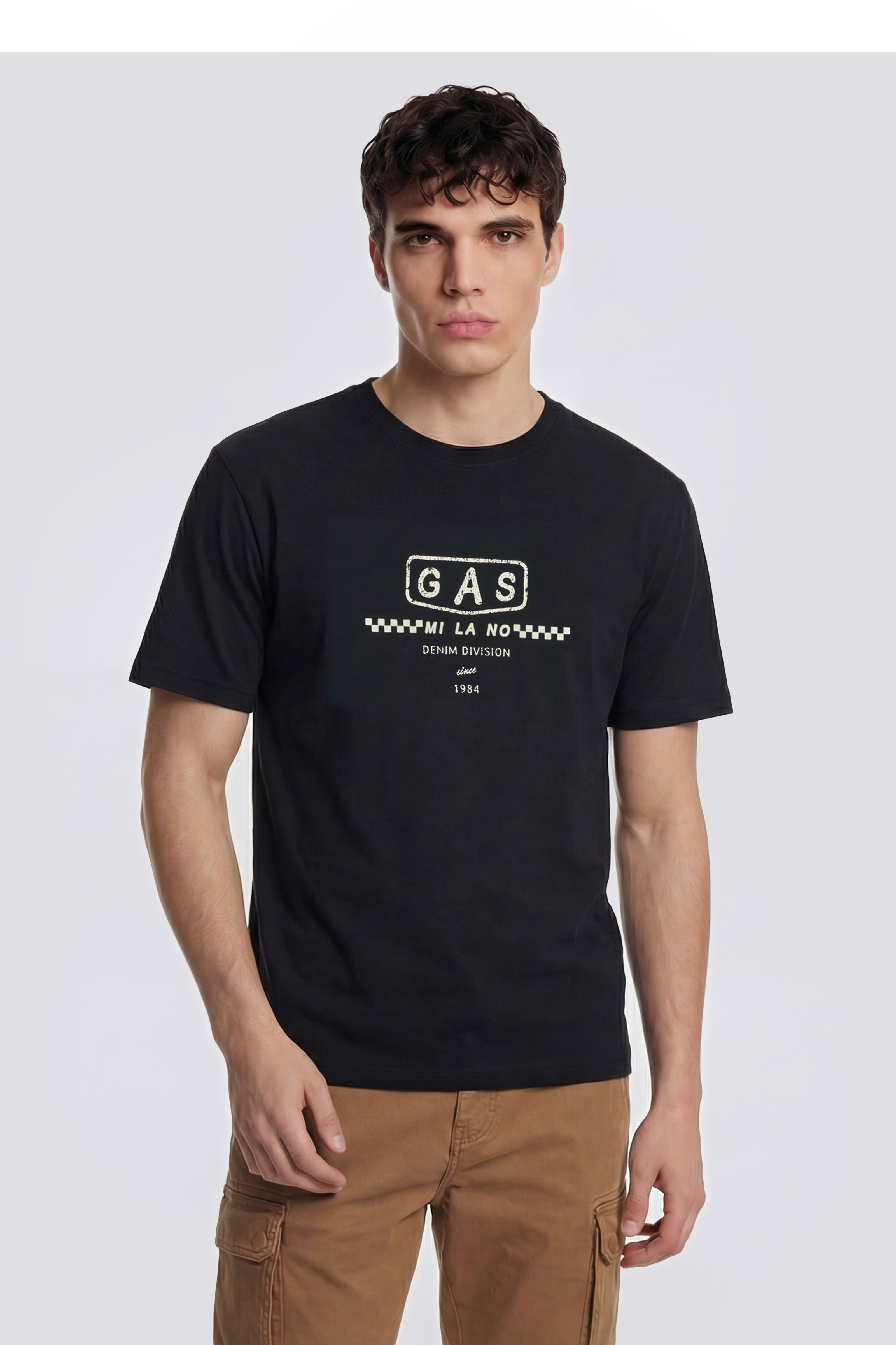 ブラック メンズ レギュラー フィット Tシャツ DHARIS M/C
