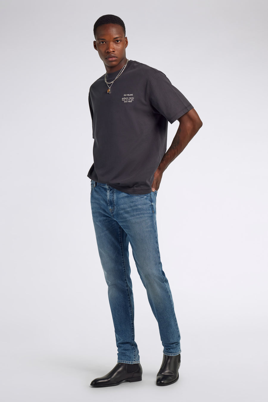 LUC"SIMPLICITY" 3929 - T-shirt uomo comfort fit grigia - main image