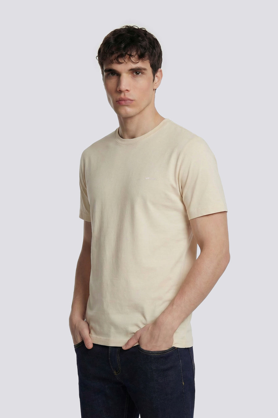 DHARIS M/C SLIT TAPE 1583 - Men's white regular fit T-shirt - main image