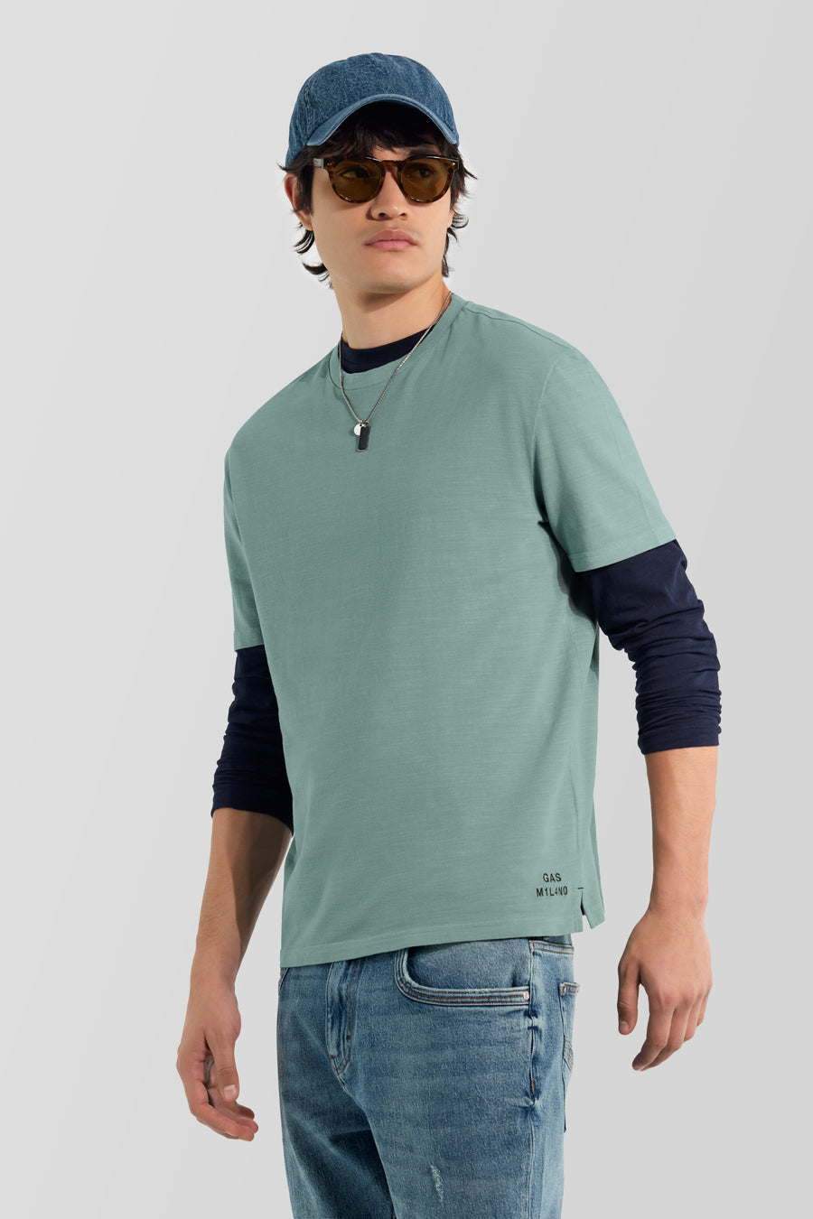 DHARIS M/C"M1L4NO" 4702 - T-shirt uomo regular fit verde - main image