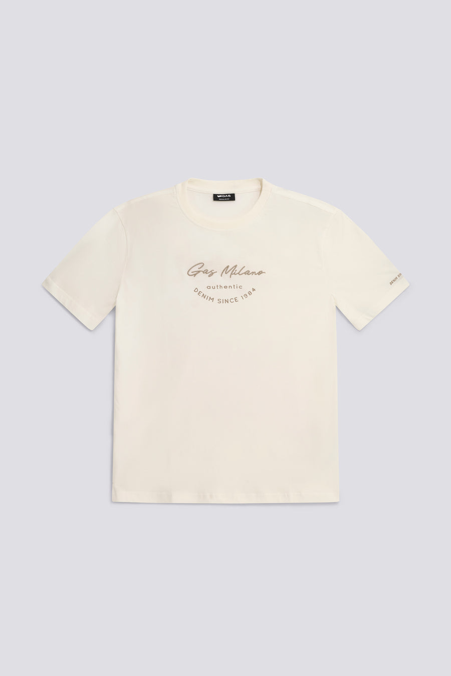 DHARIS M/C"DENIM 84" 1583 - Men's regular fit white T-shirt - main image