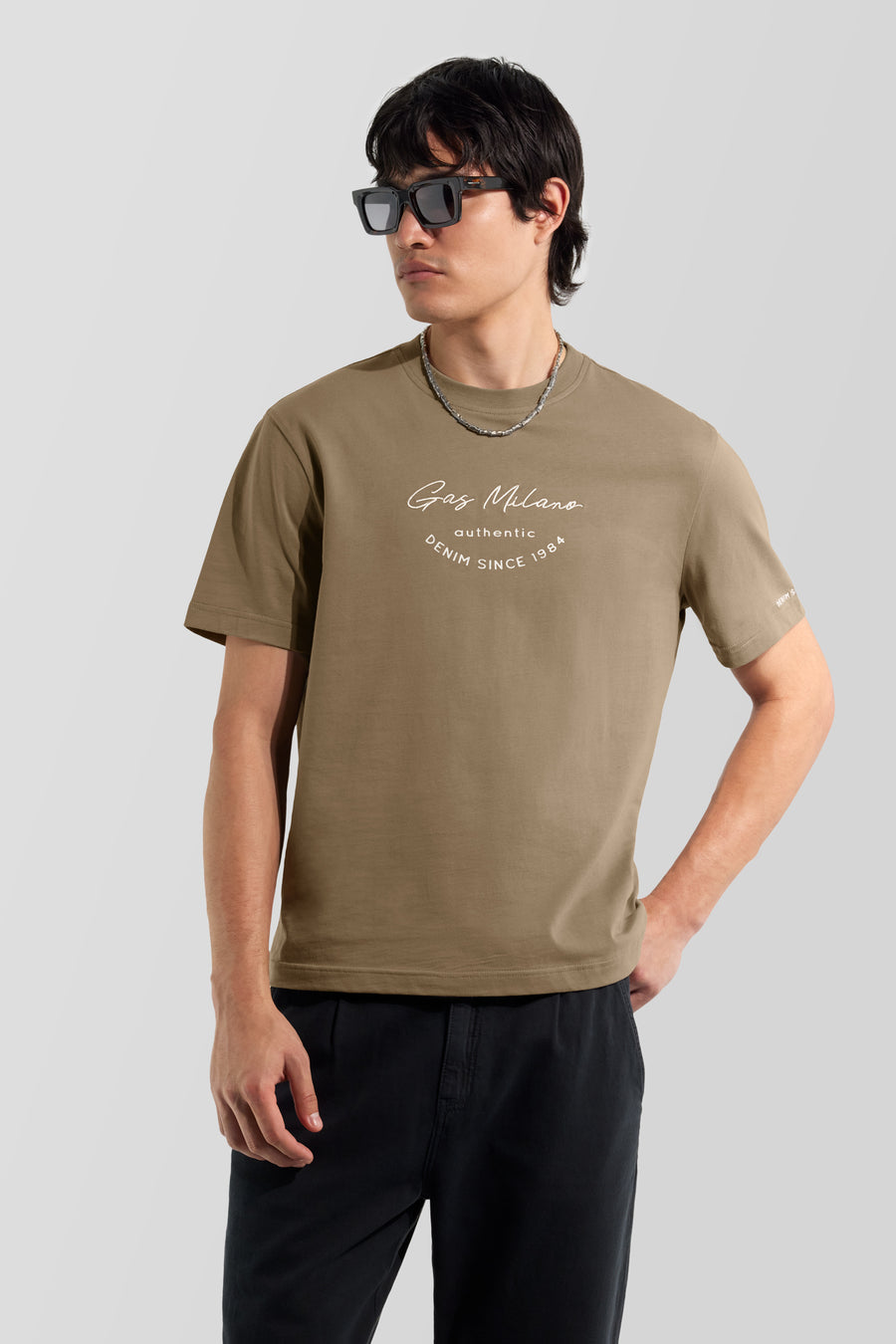 DHARIS M/C"DENIM 84" 4874 - Men's regular fit green T-shirt - main image