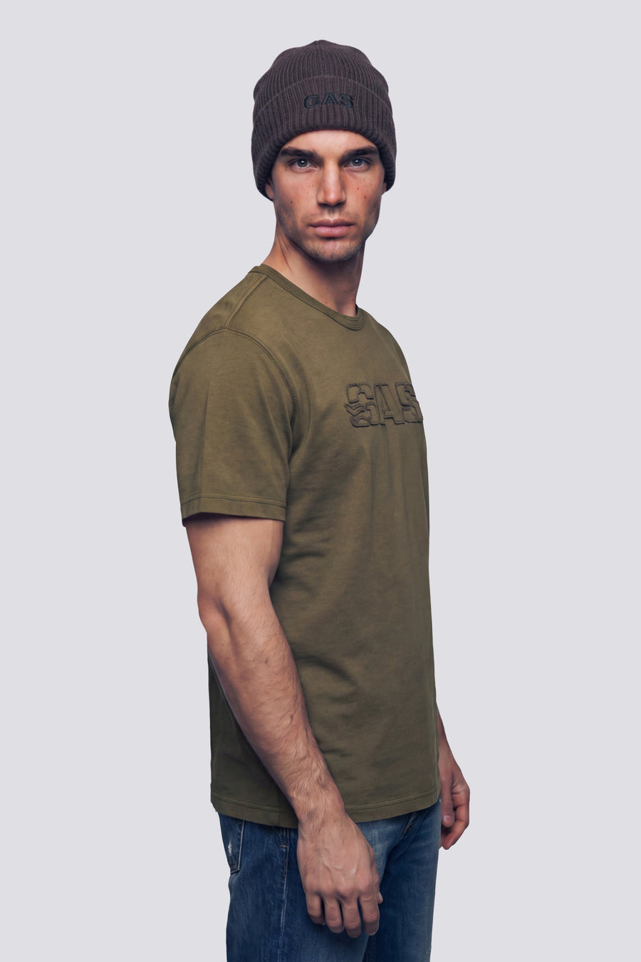 DHARIS M/C HER.LOGO 3653 - T-shirt uomo manica corta regular fit verde - main image