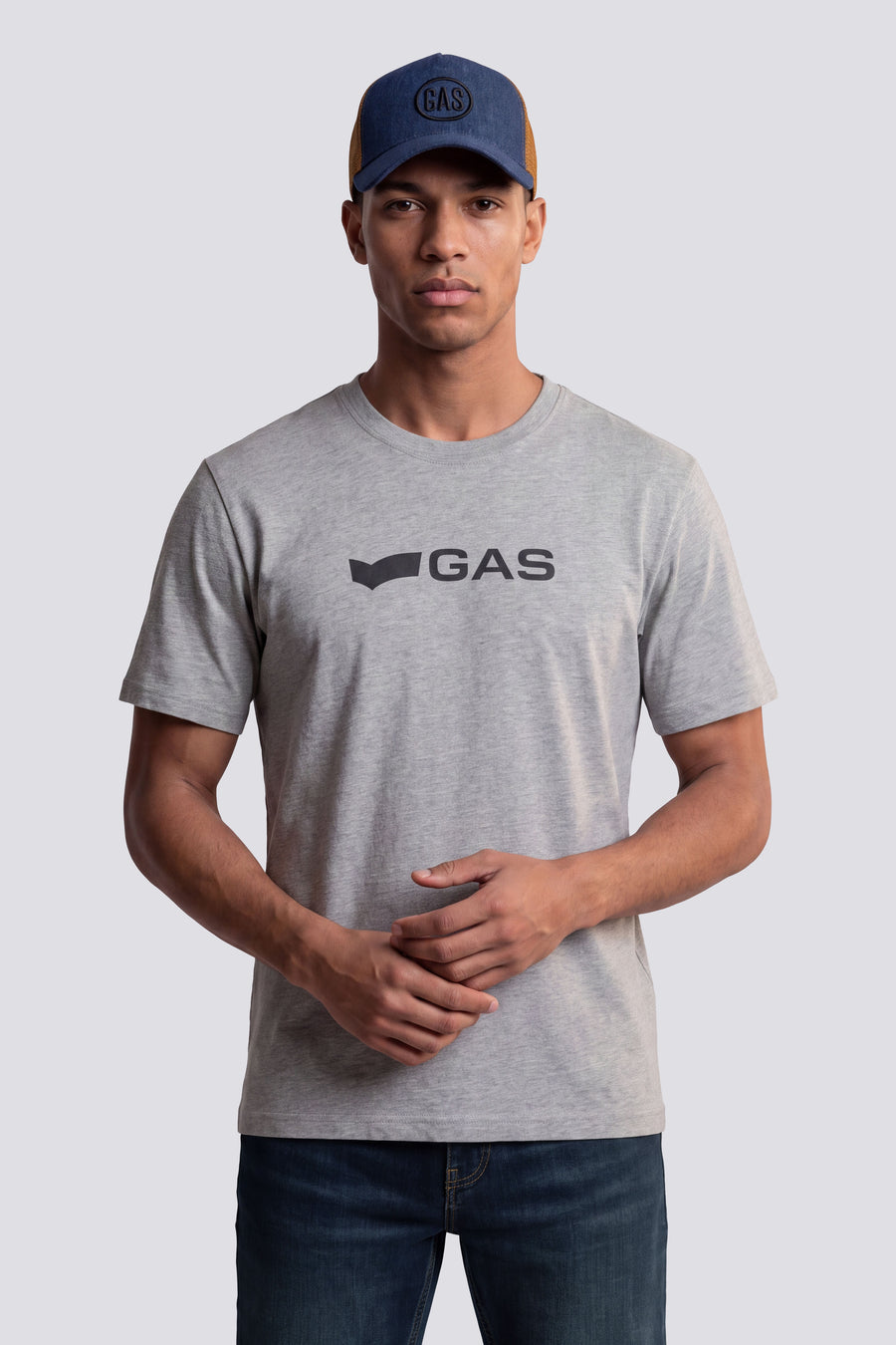 DHARIS M/C HER.LOGO 4876 - Herren-T-Shirt Regular Fit grau - main image