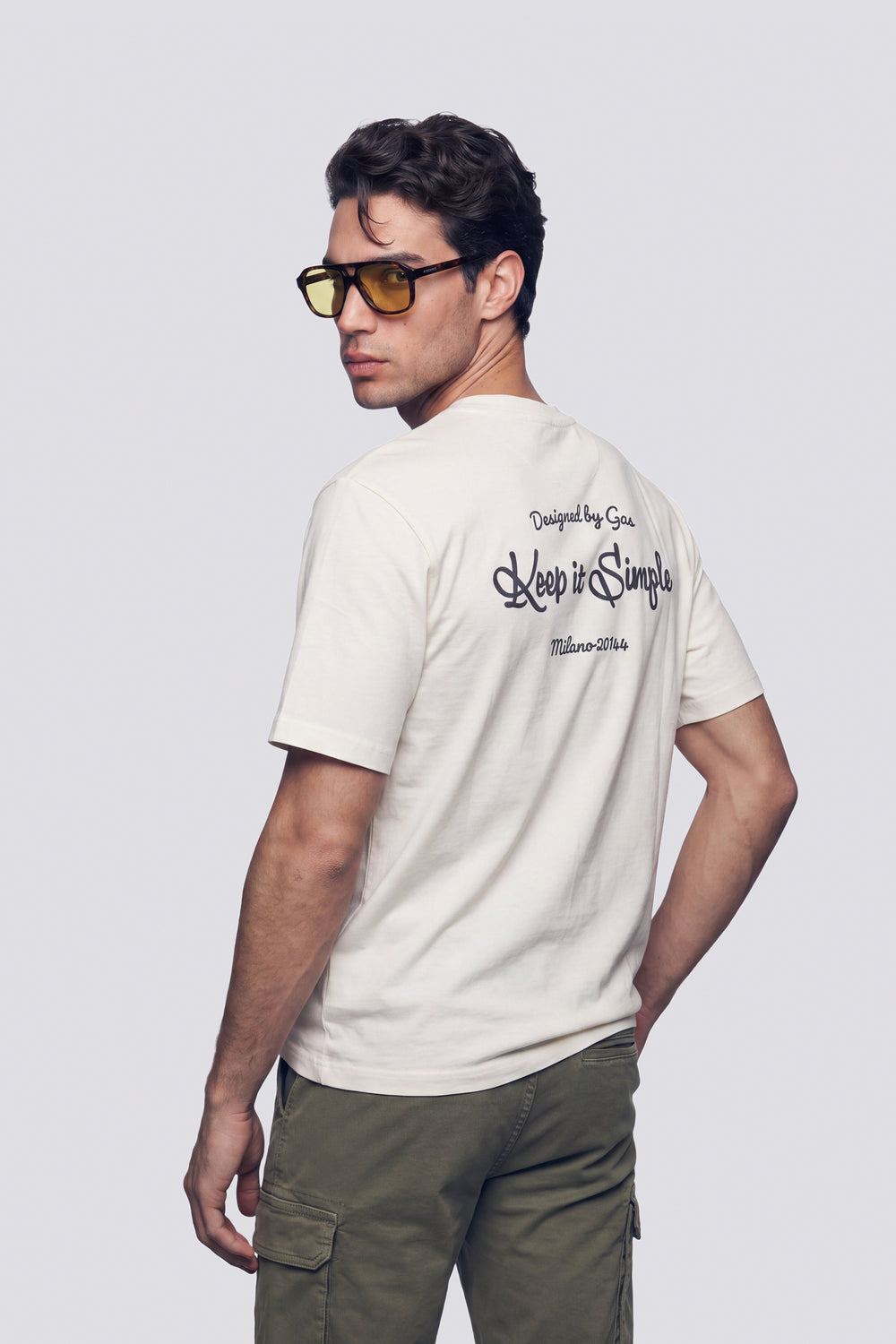LUC"KEEP IT SIMPLE" 1029 - Men's comfort fit short sleeve white T-shirt - secondary image
