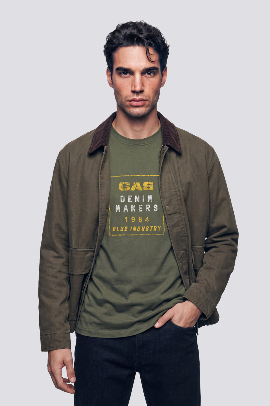 DHARIS M/C"BLUE" 3653 - T-shirt uomo regular fit manica corta verde - main image