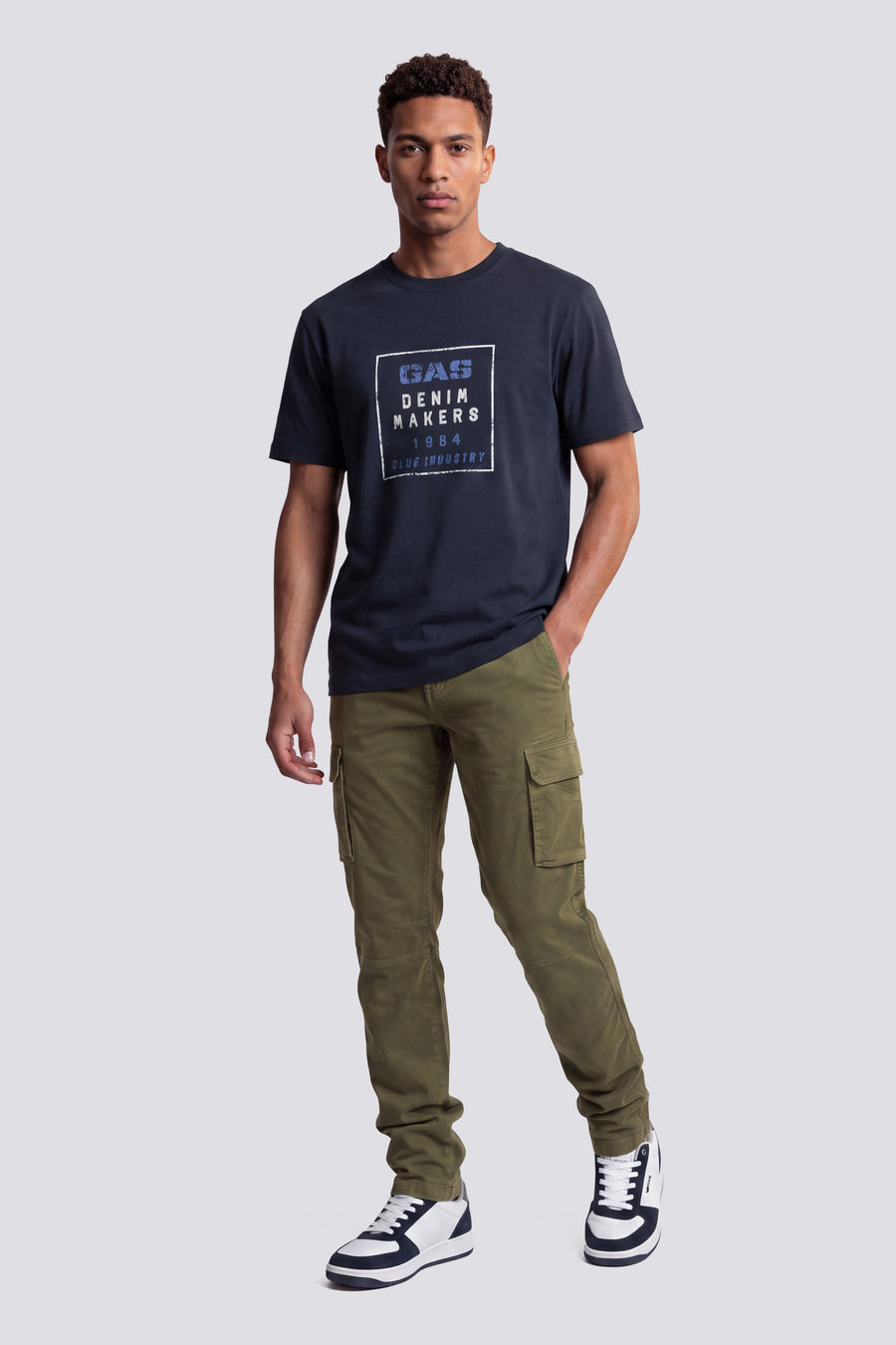 DHARIS M/C"BLUE" 4706 - Men's regular fit blue t-shirt - main image