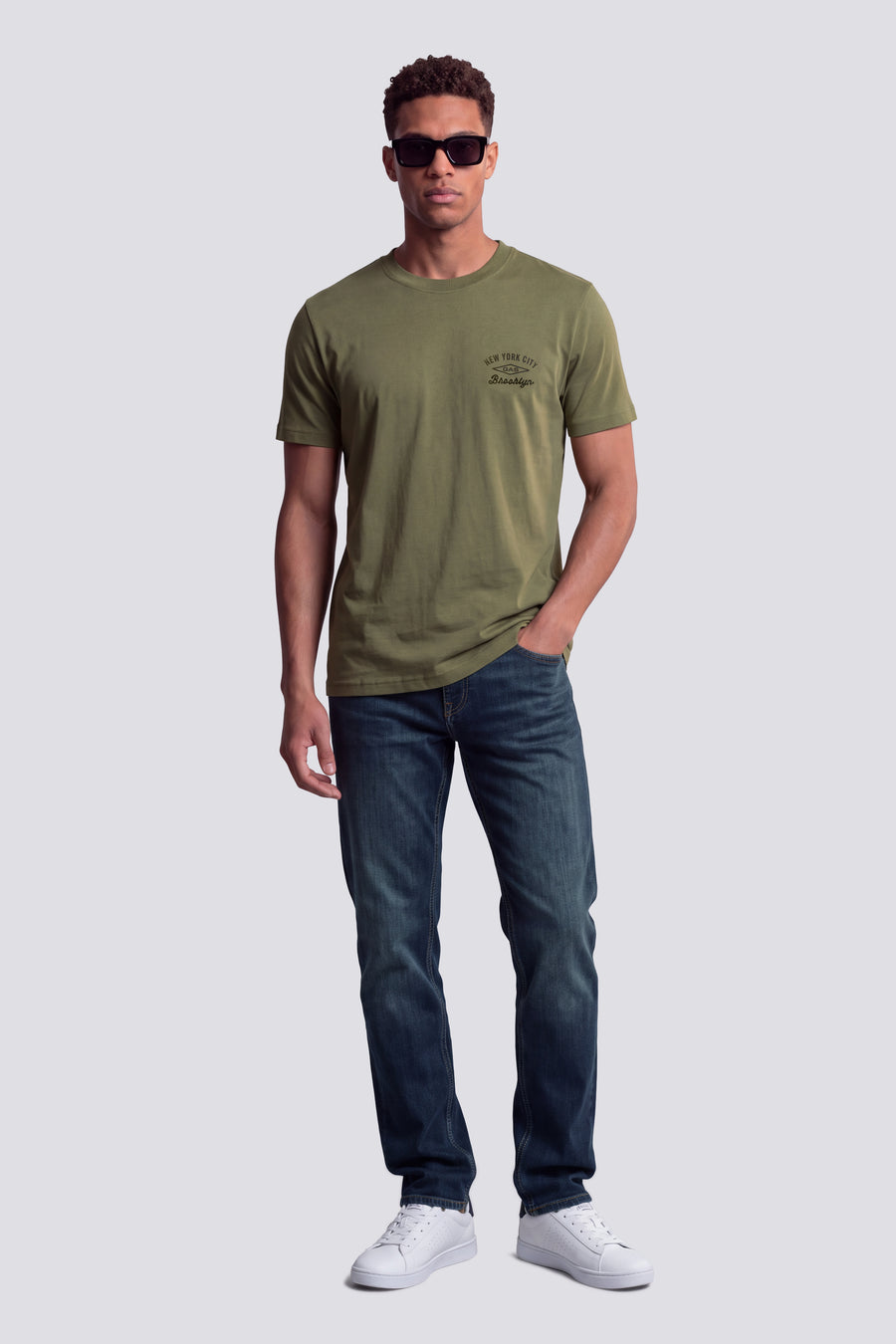 DHARIS M/C NEW YORK 3653 - Herren T-Shirt Regular Fit grün - main image