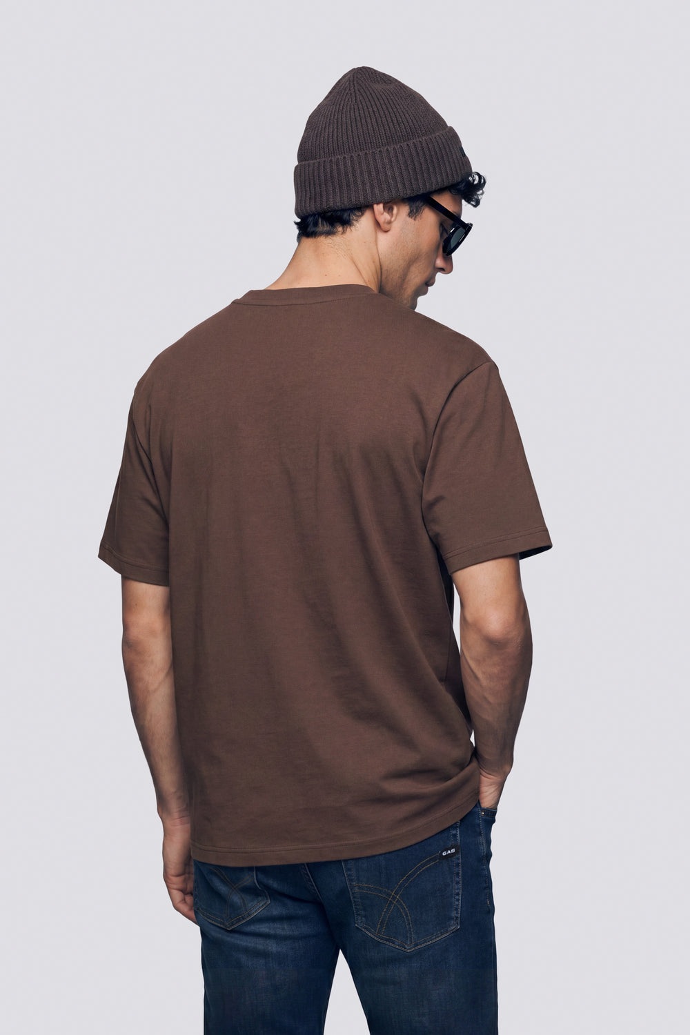 DHARIS M/C FLOCK 84 4879 - Men's brown regular fit short sleeve t-shirt - secondary image