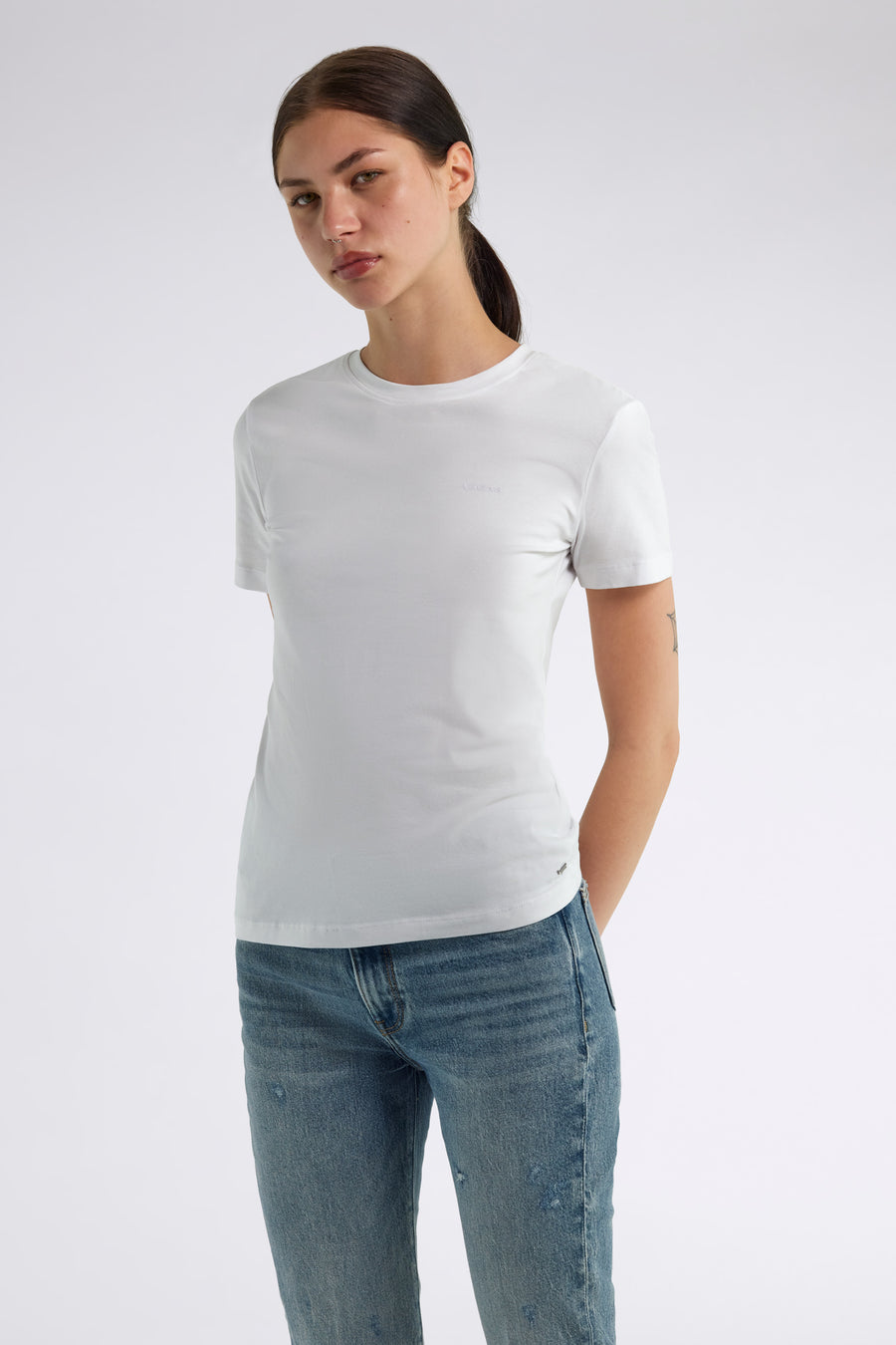 HANIKE M/C LOGO G.S. 0001 - Women's White Slim Fit T-Shirt - main image