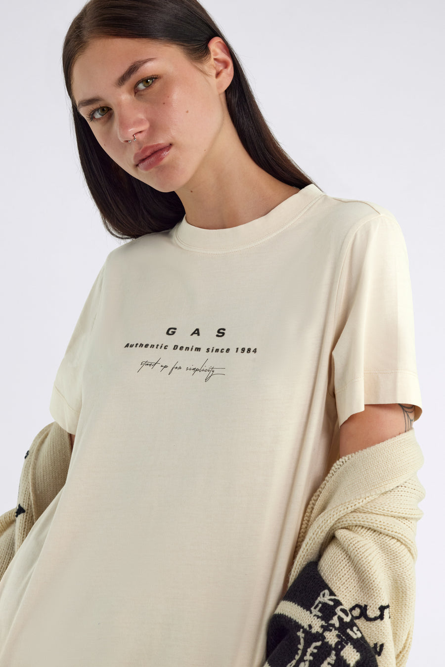 TARA LONG"S.1984" 1298 - Women's white regular fit t-shirt - main image