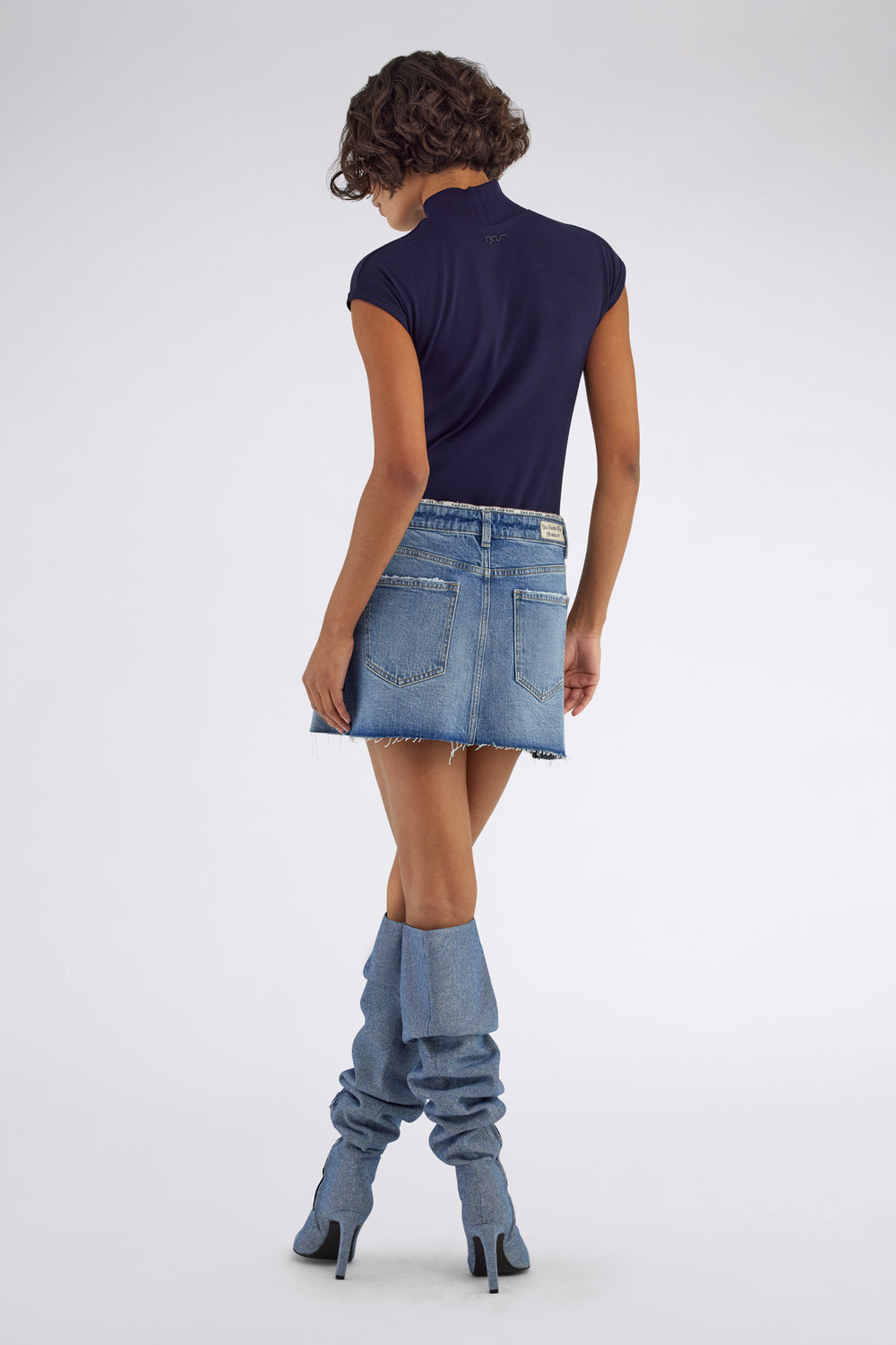 HANIS M/C COLLAR 4706 - T-shirt femme coupe slim bleu - secondary image