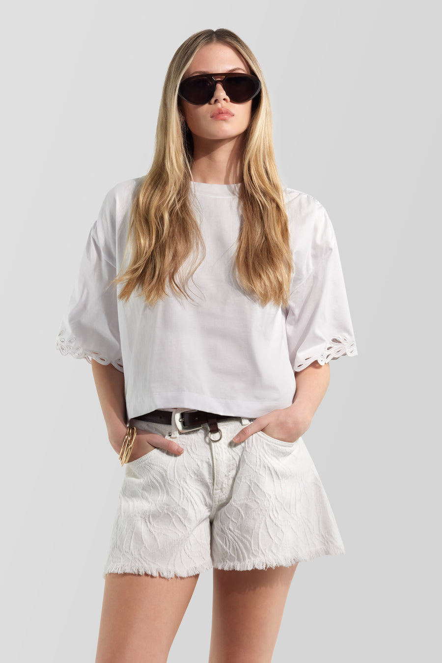 MELISSA M/C "PALM" 0001 - Női rövid ujjú póló, regular fit, elegáns - main image