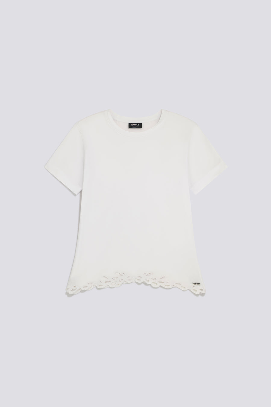 HILARY M/C "LEAVES" 0001 - T-shirt donna regular fit bianca - main image