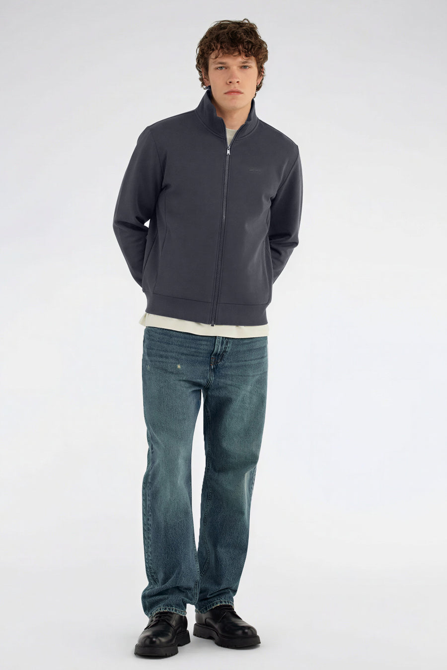 LUSTIG PK LOGO G. 3920 - Men's Regular Fit Cut Knitwear in Neutral Color - main image