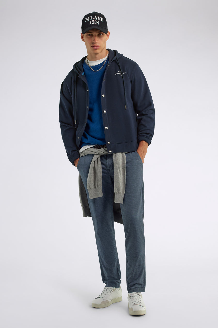 SHAN HOOD "CLUB 84" 4706 - Men's comfort fit blue sweatshirt - main image