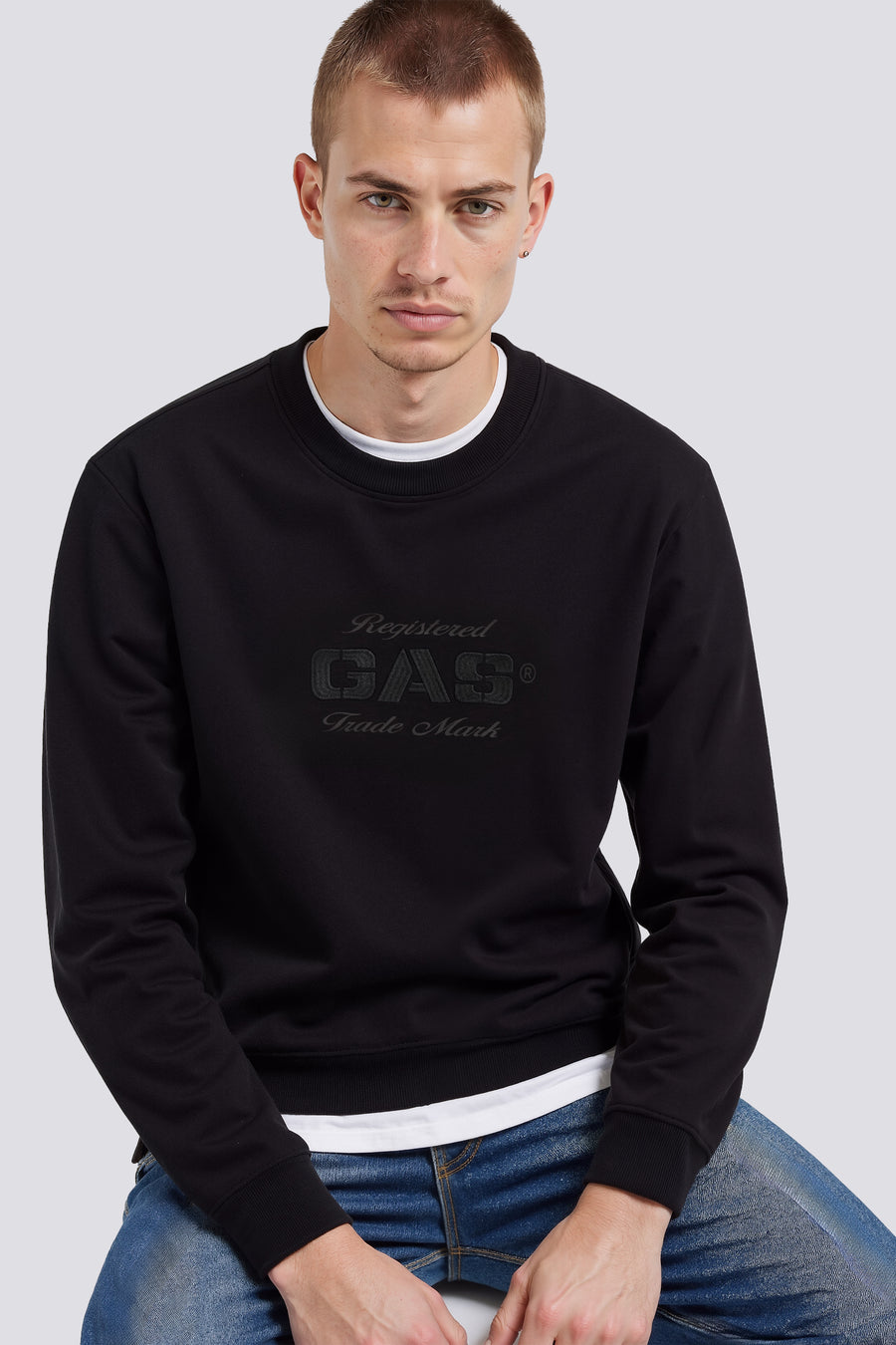 SWEN W.HER. 0200 - Men's black sweatshirt Regular fit - main image