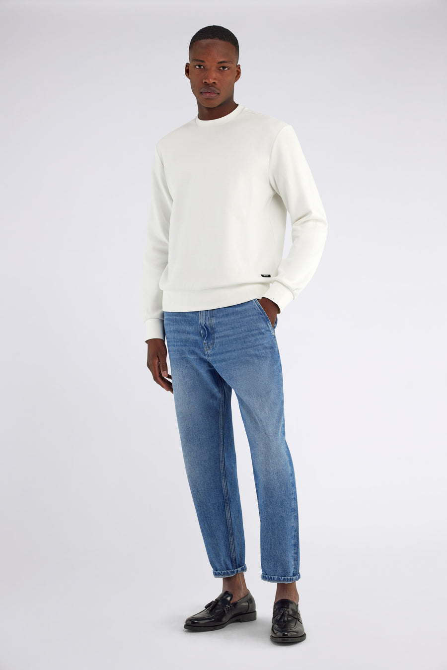 SWEN S.TECK. 1029 - Férfi regular fit fehér pulóver - main image