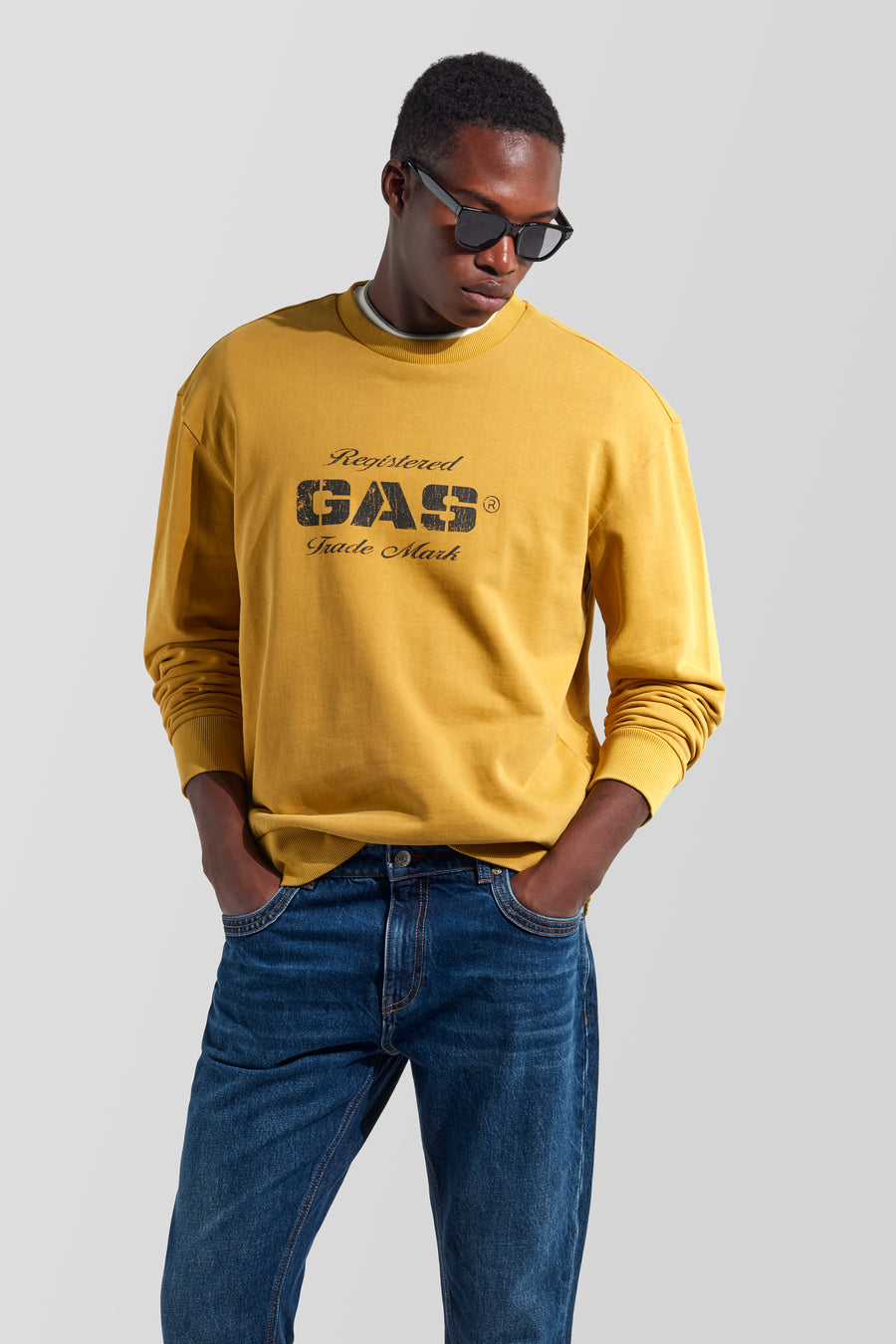 DEAN "GAS TR. MARK" 1473 - Herren-Sweatshirt Regular Fit gelb - main image