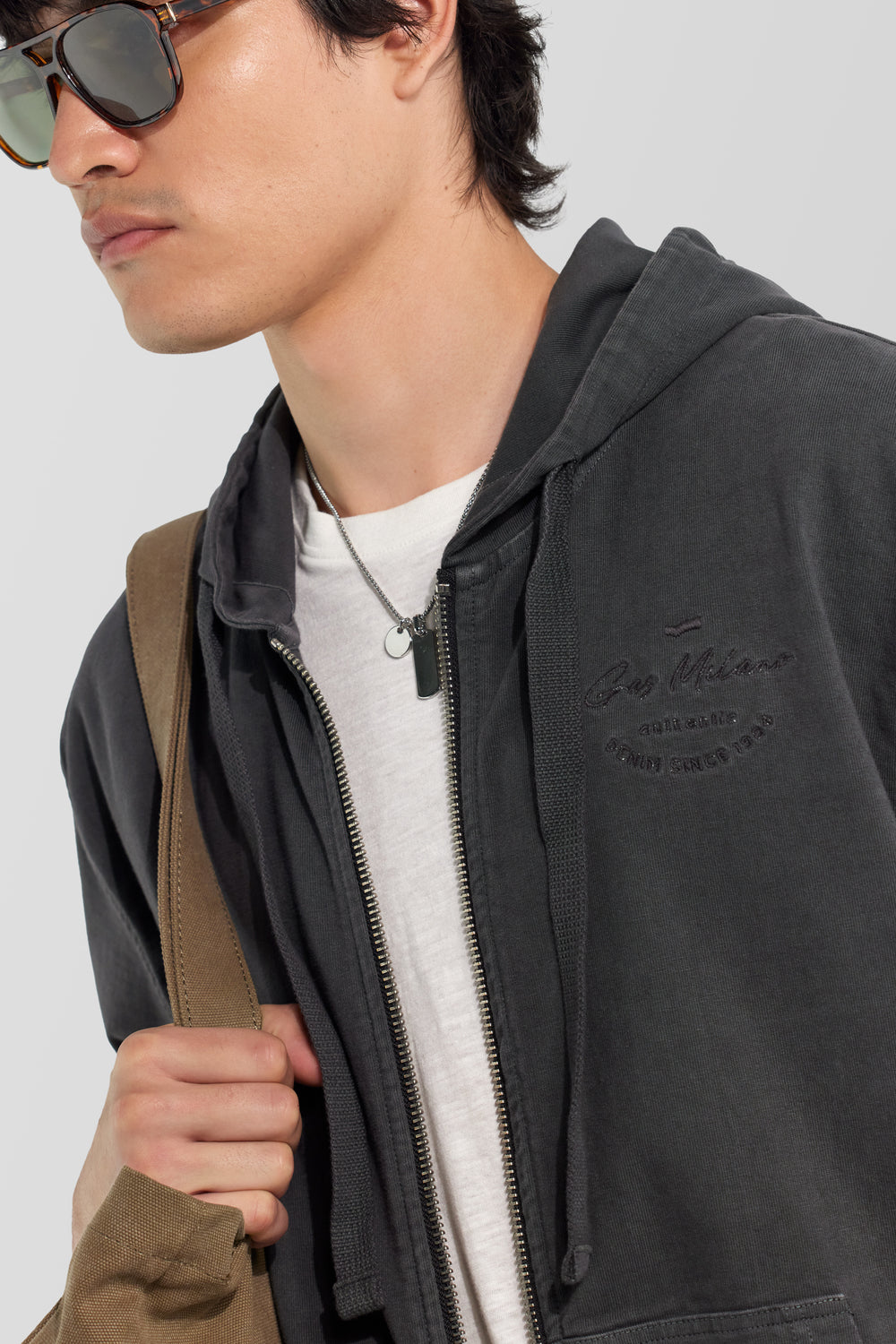 SWEN FULL.ZIP AUTH. 3929 - Men's Regular Fit Gray Sweatshirt - secondary image