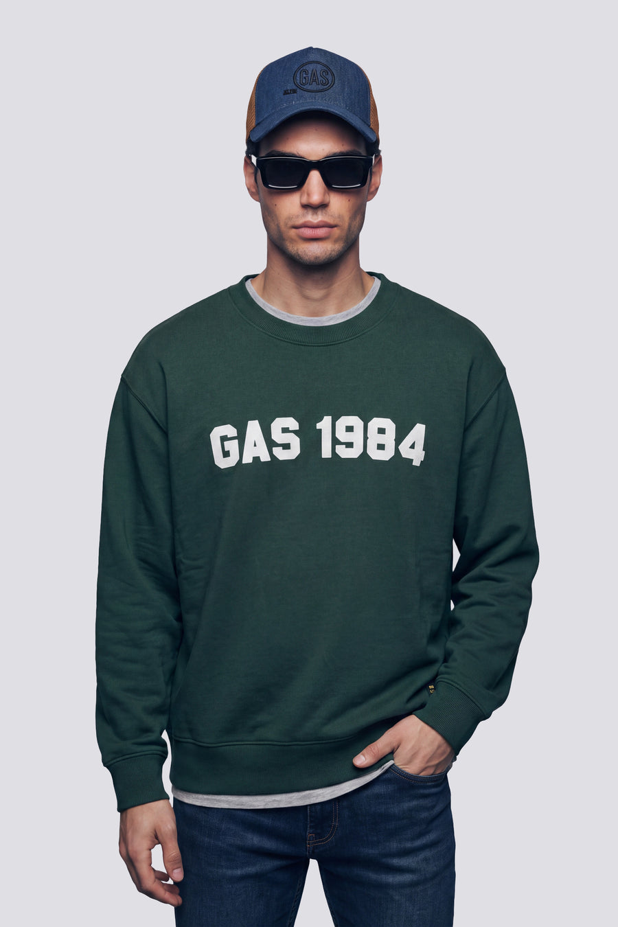SWEN HER.GAS.84 3679 - Sweat-shirt homme coupe regular vert - main image