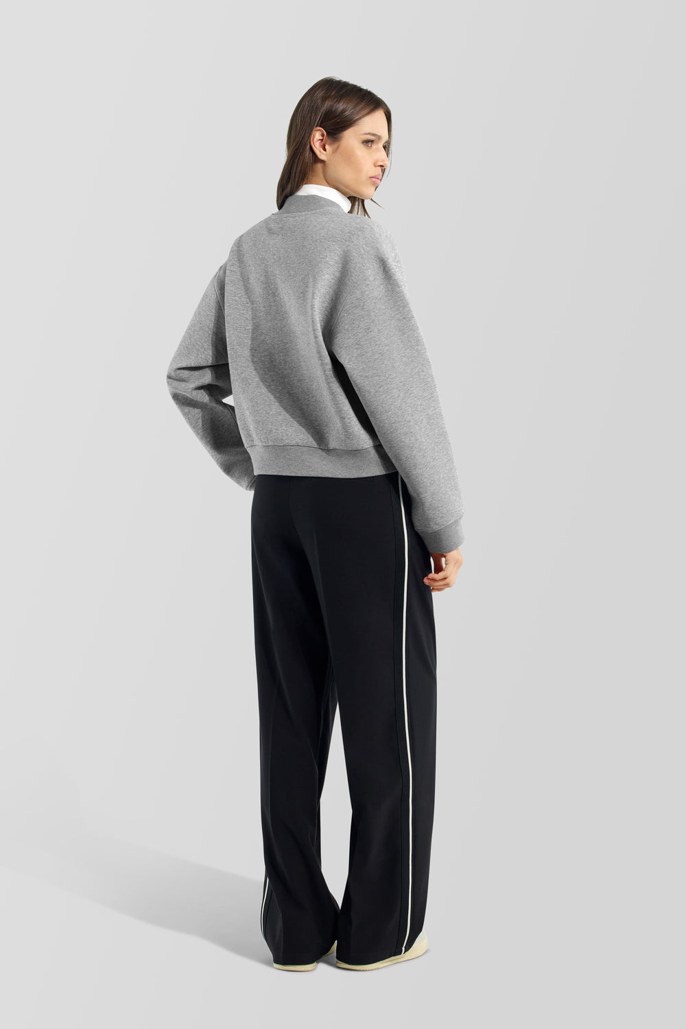 MELANIE BOMBER F.ZIP 2923 - Women's regular fit sweatshirt in heather gray - secondary image