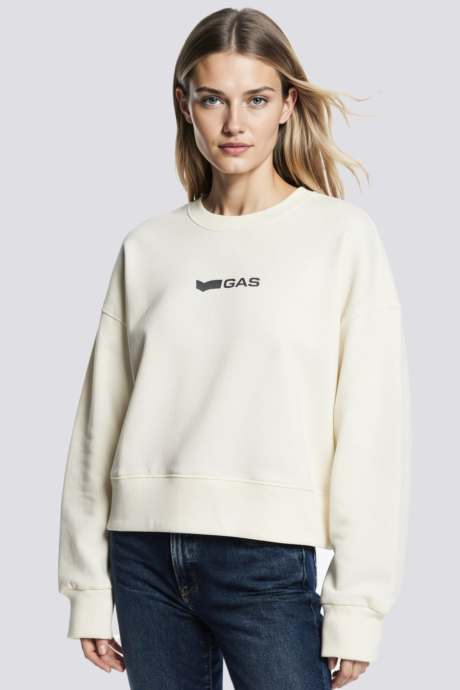 MALYS NEW  LOGO G.  1029 - Damen-Sweatshirt Comfort Fit weiß - main image