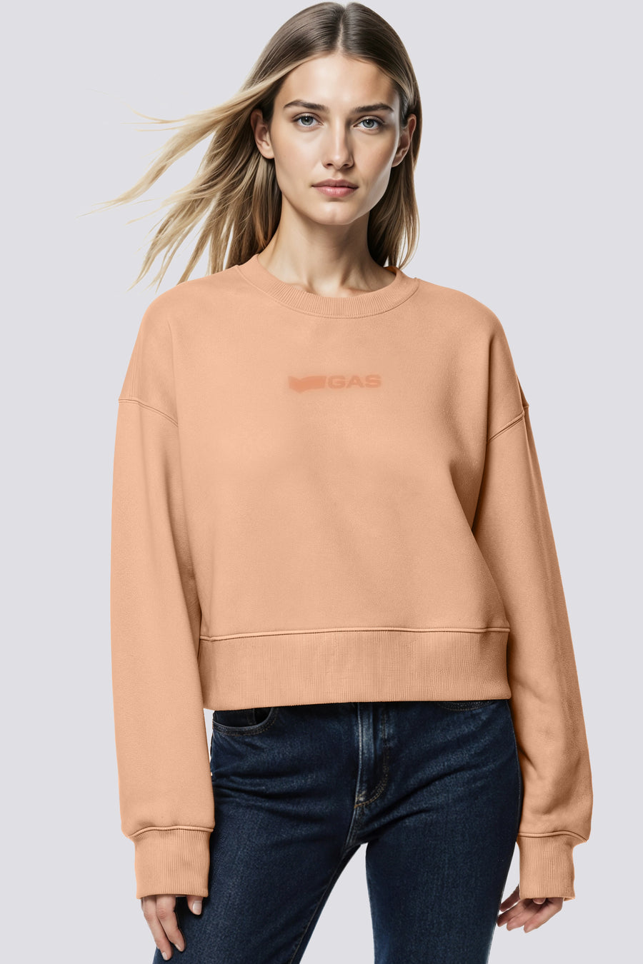 MALYS NEW  LOGO G.  3873 - Graues Damen-Sweatshirt Comfort Fit - main image