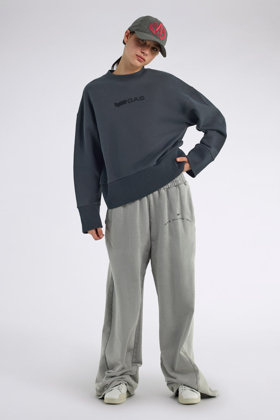 MALYS NEW "LOGO G." 3920 - Women's gray comfort fit sweatshirt - main image