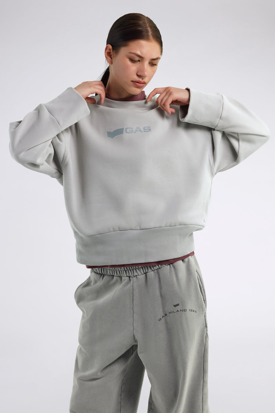 MALYS NEW "LOGO G." 3925 - Women's Light Gray Comfort Fit Sweatshirt - main image