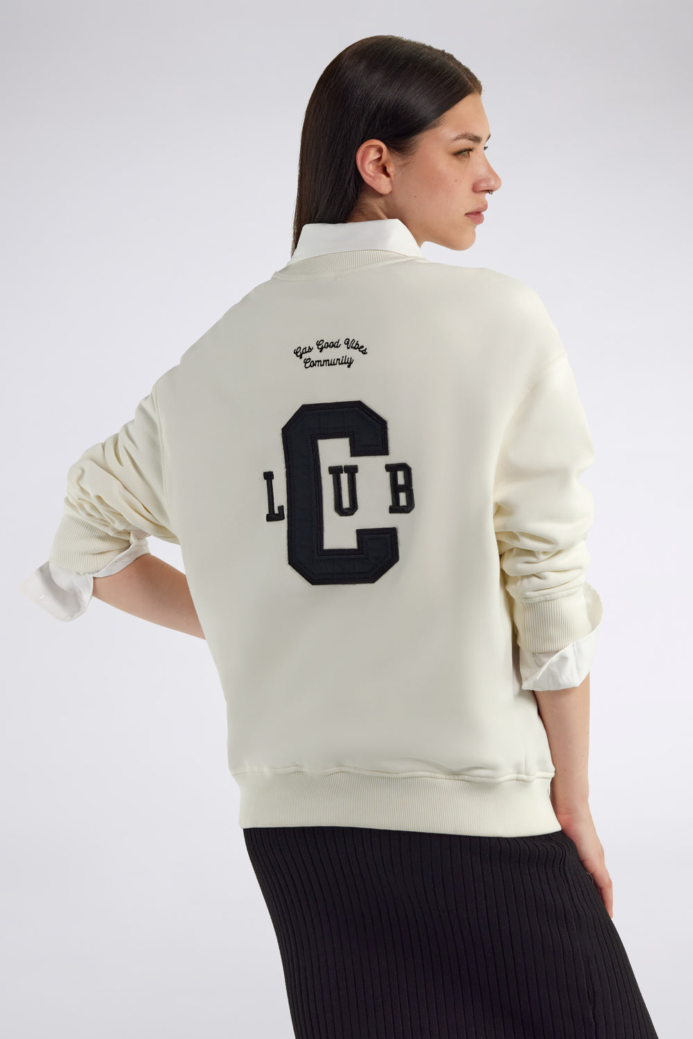 JIAYDA "CLUB" 1029 - Women's White Comfort Fit Sweatshirt - secondary image
