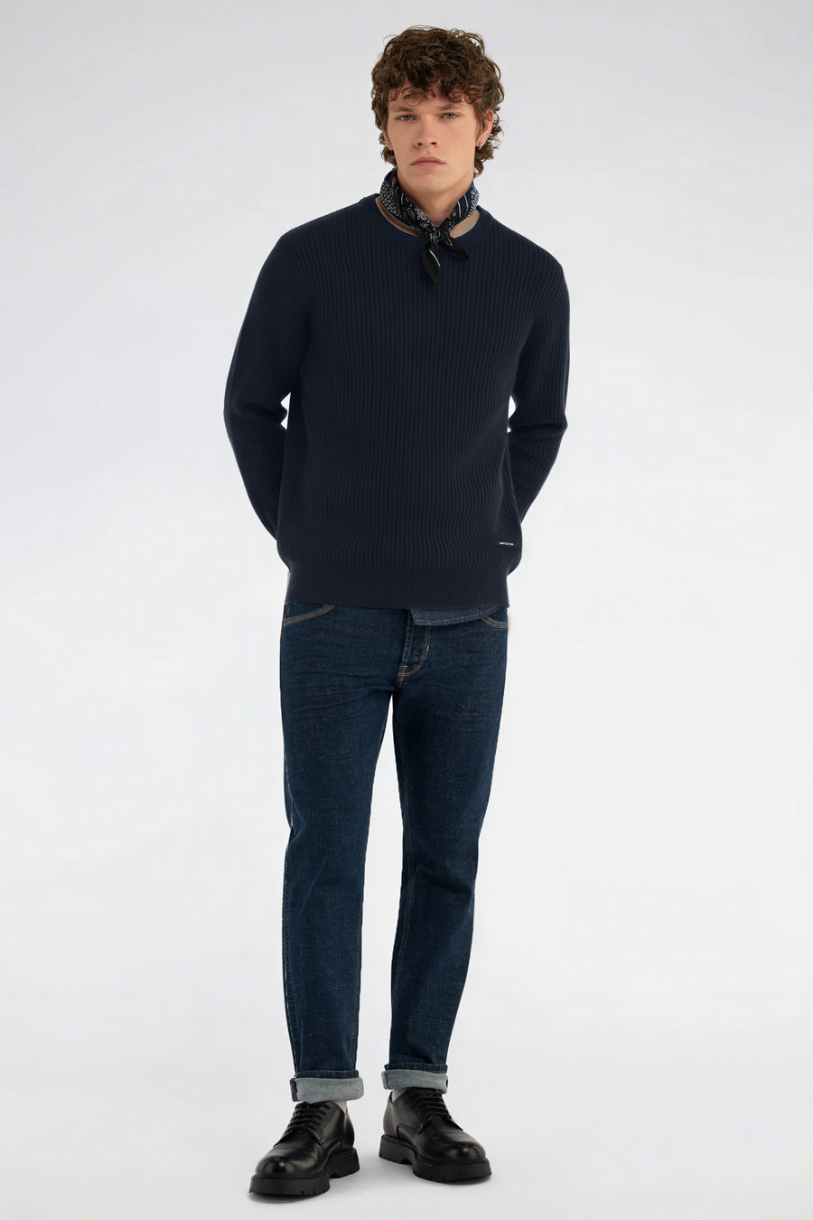PHILIP ROUND 4706 - Men's regular fit blue sweater - main image