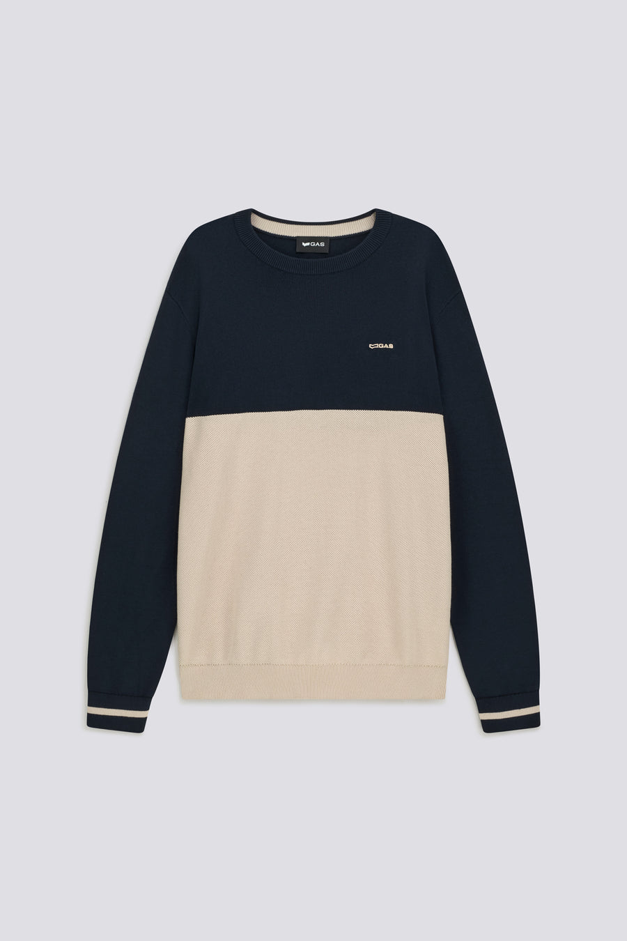 AVIER ROUND BACK BC98 - Herren-Shirt Regular Fit weiß/blau - main image