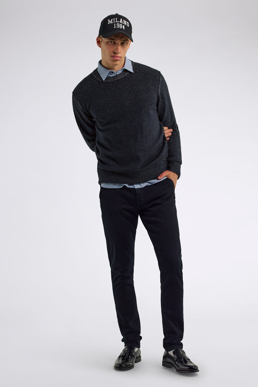 AMARI CREW W. 4706 - Men's sweater Regular Fit blue - main image