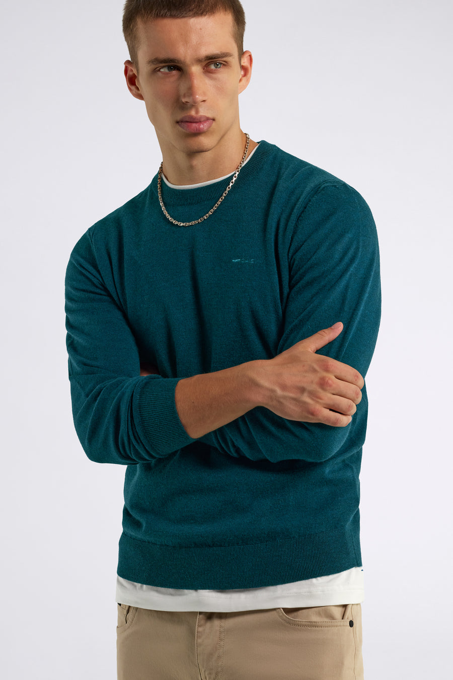 AKIO W 3670 - Men's Slim Fit Green Sweater - main image