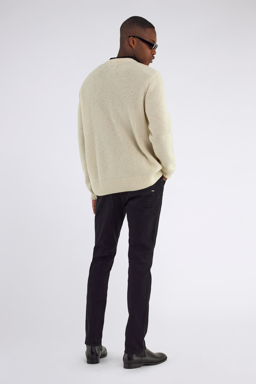 AUGUST BRAID 1298 - Men's Sweater Regular Fit White - secondary image