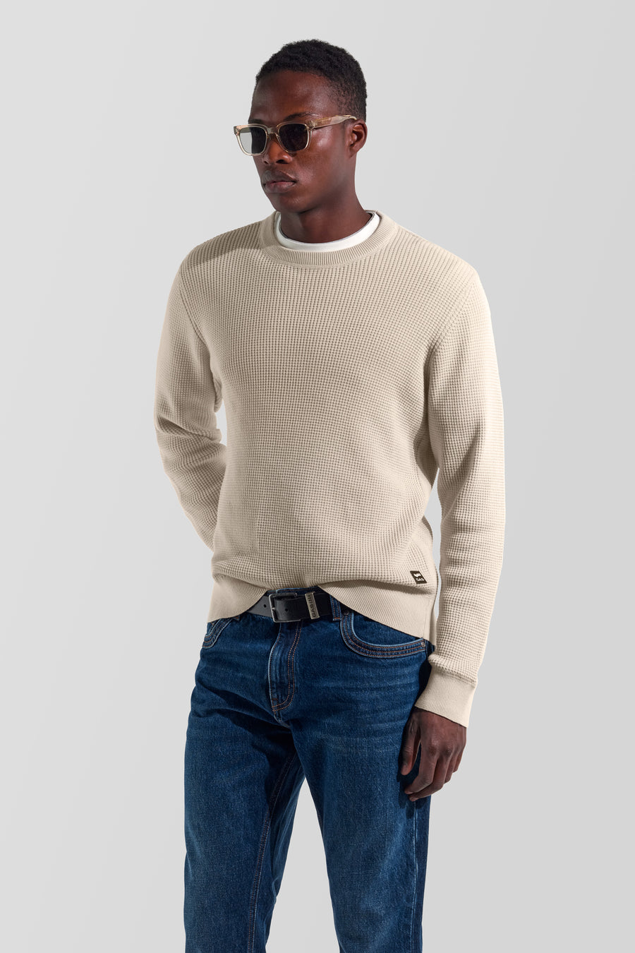DONDER ROUND 3006 - Men's regular fit beige sweater - main image
