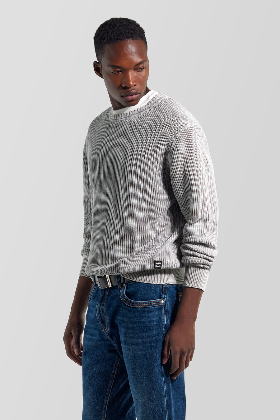 VIXEN ROUND 3924 - Men's regular fit light gray sweater - main image