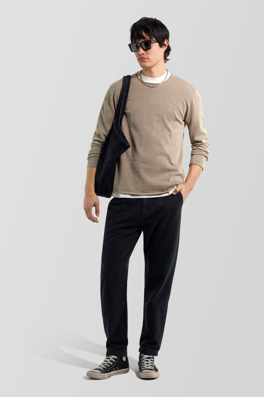 EATHAN 4874 - Bézs regular fit póló - main image