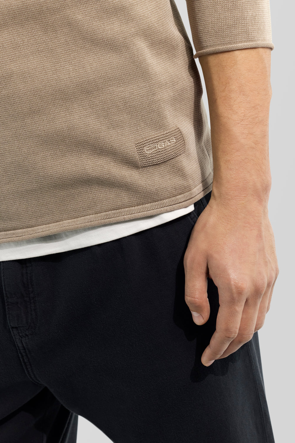 EATHAN 4874 - Bézs regular fit póló - secondary image